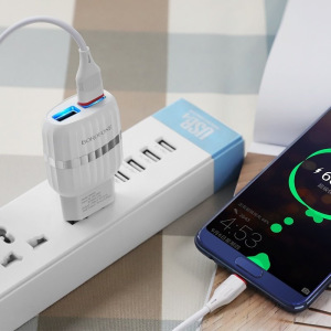 Комплект зарядки Type-C BA24A, 2 USB, 2.1А, белый Комплект зарядки Type-C BA24A, 2 USB, 2.1А, белый