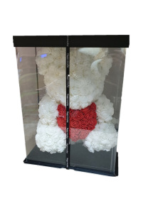 Мишка из роз 3D с сердцем 40 см Мишка из роз 3D с сердцем 40 см