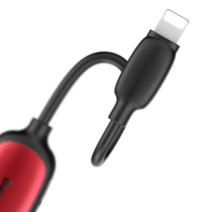 Переходник Baseus 3-в-1 L51 CALL51-S2, Apple Lightning - mini jack 3.5 mm, красный Переходник Baseus 3-в-1 L51 CALL51-S2, Apple Lightning - mini jack 3.5 mm, красный