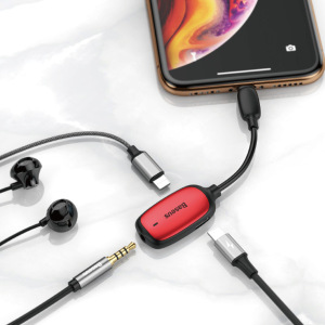 Переходник Baseus 3-в-1 L51 CALL51-S2, Apple Lightning - mini jack 3.5 mm, красный Переходник Baseus 3-в-1 L51 CALL51-S2, Apple Lightning - mini jack 3.5 mm, красный