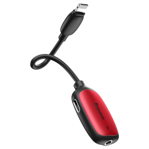 Переходник Baseus 3-в-1 L51 CALL51-S2, Apple Lightning - mini jack 3.5 mm, красный Переходник Baseus 3-в-1 L51 CALL51-S2, Apple Lightning - mini jack 3.5 mm, красный