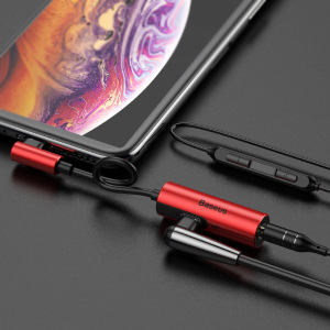 Переходник Baseus L42 CALL42-91, Apple Lightning - mini jack 3.5 mm, красный Переходник Baseus L42 CALL42-91, Apple Lightning - mini jack 3.5 mm, красный