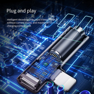 Переходник Baseus L43 CALL43-01, Apple Lightning - mini jack 3.5 mm Переходник Baseus L43 CALL43-01, Apple Lightning - mini jack 3.5 mm