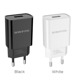 Сетевое зарядное устройство Borofone BA20A, 1 USB, 2.1A, белый Сетевое зарядное устройство Borofone BA20A, 1 USB, 2.1A, белый