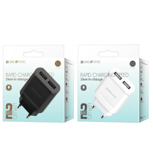 Сетевое зарядное устройство Borofone BA7A, 2 USB, 2.1A Сетевое зарядное устройство Borofone BA7A, 2 USB, 2.1A