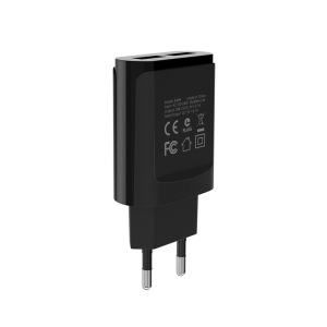Сетевое зарядное устройство Borofone BA8A, 2 USB, 2.1A, черный Сетевое зарядное устройство Borofone BA8A, 2 USB, 2.1A, черный