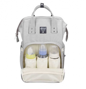 Сумка-рюкзак Maitedi Baby Mo с Usb и лямками для коляски светло-серая Сумка-рюкзак Maitedi Baby Mo с Usb и лямками для коляски светло-серая