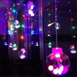 Светодиодная гирлянда бахрома Большие шарики Led разноцветная 3×1 метра Светодиодная гирлянда бахрома Большие шарики Led разноцветная 3×1 метра