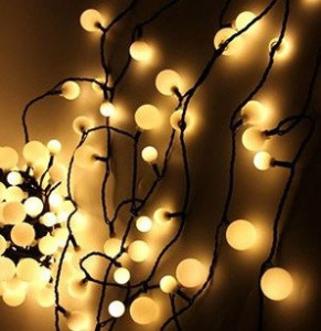 Светодиодная гирлянда Матовые Шары 4,8 метра тёплый белый Светодиодная гирлянда Матовые Шары 4,8 метра тёплый белый