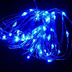 Светодиодная гирлянда роса Конский хвост синий Светодиодная гирлянда роса Конский хвост синий