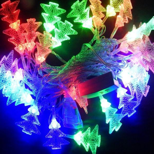 Светодиодная новогодняя гирлянда Ёлочки 4 метра разноцветная Светодиодная новогодняя гирлянда Ёлочки 4 метра разноцветная