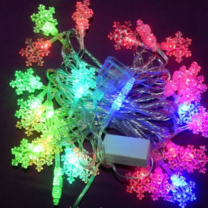 Светодиодная новогодняя гирлянда Снежинка 4 метра разноцветная Светодиодная новогодняя гирлянда Снежинка 4 метра разноцветная