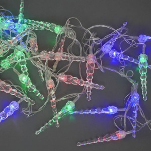 Светодиодная новогодняя гирлянда Сосульки 4 метра разноцветная Светодиодная новогодняя гирлянда Сосульки 4 метра разноцветная