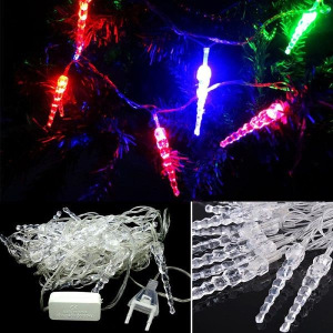 Светодиодная новогодняя гирлянда Сосульки 4 метра разноцветная Светодиодная новогодняя гирлянда Сосульки 4 метра разноцветная