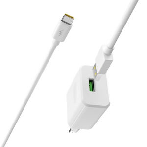 Зарядное устройство BOROFONE BA32A Bright power, 3A, белый, с кабелем Type-C Зарядное устройство BOROFONE BA32A Bright power, 3A, белый, с кабелем Type-C