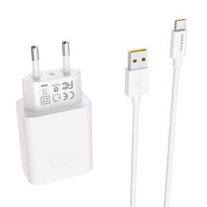 Зарядное устройство BOROFONE BA32A Bright power, 3A, белый, с кабелем Type-C Зарядное устройство BOROFONE BA32A Bright power, 3A, белый, с кабелем Type-C