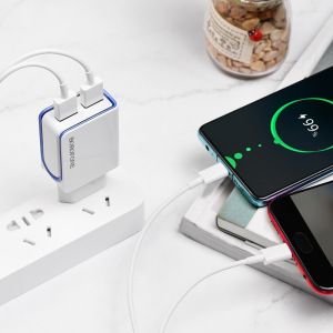 Зарядное устройство BOROFONE BA35 Brilliant 2*USB, 2.1A, белый Зарядное устройство BOROFONE BA35 Brilliant 2*USB, 2.1A, белый
