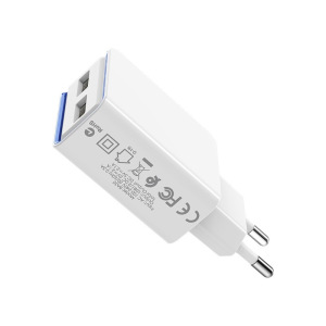 Зарядное устройство BOROFONE BA35 Brilliant 2*USB, 2.1A, белый Зарядное устройство BOROFONE BA35 Brilliant 2*USB, 2.1A, белый
