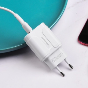 Зарядное устройство BOROFONE BA37A Speedy 2*USB, 2.4A, белый Зарядное устройство BOROFONE BA37A Speedy 2*USB, 2.4A, белый