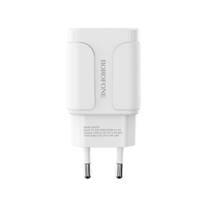 Зарядное устройство BOROFONE BA37A Speedy 2*USB, 2.4A, белый Зарядное устройство BOROFONE BA37A Speedy 2*USB, 2.4A, белый