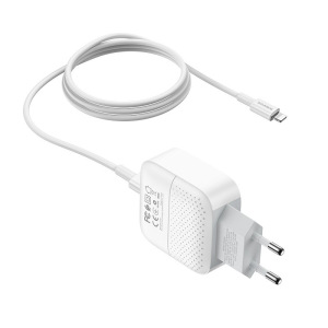 Зарядное устройство BOROFONE BA46A Premium, 3A, белый, два порта: USB/Type-C, кабель Type-C-Lightning Зарядное устройство BOROFONE BA46A Premium, 3A, белый, два порта: USB/Type-C, кабель Type-C-Lightning