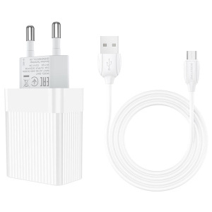 Зарядное устройство BOROFONE BA47A Mighty, 3A, белый, кабель micro USB BX19 Huiyi Зарядное устройство BOROFONE BA47A Mighty, 3A, белый, кабель micro USB BX19 Huiyi