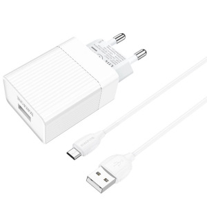 Зарядное устройство BOROFONE BA47A Mighty, 3A, белый, кабель micro USB BX19 Huiyi Зарядное устройство BOROFONE BA47A Mighty, 3A, белый, кабель micro USB BX19 Huiyi