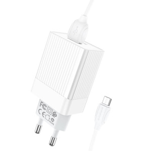 Зарядное устройство BOROFONE BA47A Mighty, 3A, белый, кабель micro USB BX19 Huiyi Зарядное устройство BOROFONE BA47A Mighty, 3A, белый, кабель micro USB BX19 Huiyi