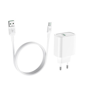 Зарядное устройство HOCO C69A 5A, белый, micro-USB,22.5W, быстрая зарядка Зарядное устройство HOCO C69A 5A, белый, micro-USB,22.5W, быстрая зарядка