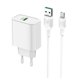 Зарядное устройство HOCO C69A 5A, белый, micro-USB,22.5W, быстрая зарядка Зарядное устройство HOCO C69A 5A, белый, micro-USB,22.5W, быстрая зарядка