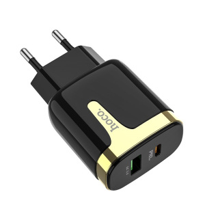 Зарядное устройство HOCO C79A Zeus, 3.1A, черный, Двойной порт USB/Type-C,PD3.0, QC3.0 Зарядное устройство HOCO C79A Zeus, 3.1A, черный, Двойной порт USB/Type-C,PD3.0, QC3.0