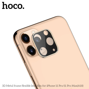Защитное стекло HOCO A18 на объектив камеры для iPhone 11 Pro/11 Pro Max, золотой Защитное стекло HOCO A18 на объектив камеры для iPhone 11 Pro/11 Pro Max, золотой