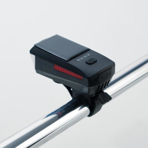 Фонарь велосипедный аккумуляторный 5 Вт с сигналом, 1800 mAh, солнечная батарея Фонарь велосипедный аккумуляторный 5 Вт с сигналом, 1800 mAh, солнечная батарея
