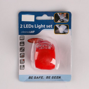 Фонарь велосипедный, батарейки CR 2032 2 шт, 3 режима, 2 LED, микс Фонарь велосипедный, батарейки CR 2032 2 шт, 3 режима, 2 LED, микс