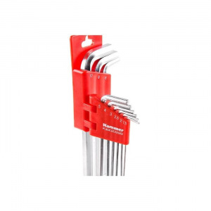 Набор шестигранных ключей Hammer Flex 601-030, 9 шт., 1.5-10 мм, CRV Набор шестигранных ключей Hammer Flex 601-030, 9 шт., 1.5-10 мм, CRV