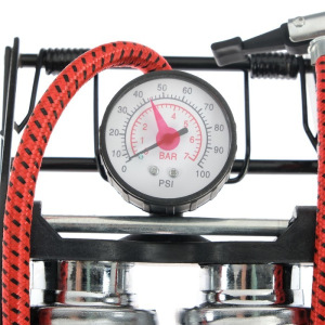 Насос ножной с манометром, 2 цилиндра, усиленный Насос ножной с манометром, 2 цилиндра, усиленный