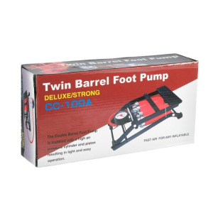 Насос ножной с манометром, 2 цилиндра, усиленный Насос ножной с манометром, 2 цилиндра, усиленный