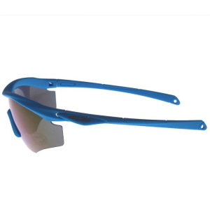 Очки спортивные, линзы под углом, градиент, дужки синие с объёмными вставками, 14х5.5 см Очки спортивные, линзы под углом, градиент, дужки синие с объёмными вставками, 14х5.5 см