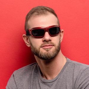 Очки спортивные "Koestler" KO-013, линзы чёрные, красная оправа Очки спортивные "Koestler" KO-013, линзы чёрные, красная оправа