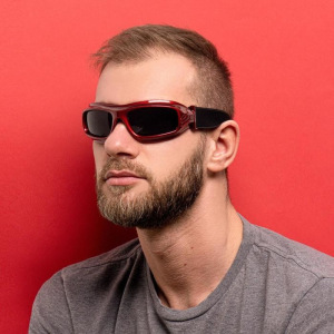 Очки спортивные "Koestler" KO-013, линзы чёрные, красная оправа Очки спортивные "Koestler" KO-013, линзы чёрные, красная оправа