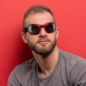 Очки спортивные "Koestler" KO-885, линзы зеркальные, оправа красная Очки спортивные "Koestler" KO-885, линзы зеркальные, оправа красная