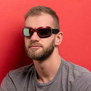 Очки спортивные "Koestler" KO-885, линзы зеркальные, оправа красная Очки спортивные "Koestler" KO-885, линзы зеркальные, оправа красная