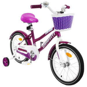 Велосипед 16" Graffiti Flower, цвет сиреневый/белый Велосипед 16" Graffiti Flower, цвет сиреневый/белый