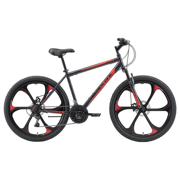 Велосипед 26" Black One Onix D FW, цвет серый/черный/красный, размер 16"