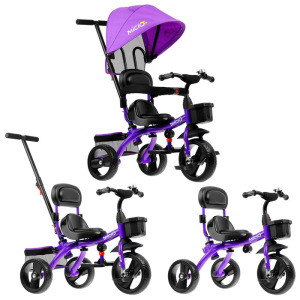 Велосипед трехколесный Micio Gioia, колеса EVA 10"/8", цвет фиолетовый Велосипед трехколесный Micio Gioia, колеса EVA 10"/8", цвет фиолетовый