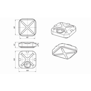 Бак для душа «Rostok», 110 л, с подогревом и лейкой Бак для душа «Rostok», 110 л, с подогревом и лейкой