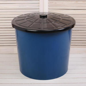 Бак пищевой, 75 л, с крышкой, синий Бак пищевой, 75 л, с крышкой, синий