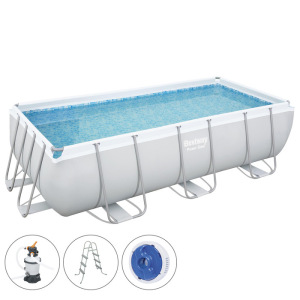 Бассейн каркасный Power Steel, 404 х 201 х 100 см, песчаный фильтр-насос, лестница, 56442 Bestway Бассейн каркасный Power Steel, 404 х 201 х 100 см, песчаный фильтр-насос, лестница, 56442 Bestway