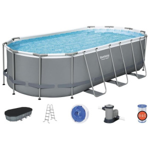 Бассейн каркасный Power Steel, 549 х 274 х 122 см, фильтр-насос, тент, лестница, 56710 Bestway Бассейн каркасный Power Steel, 549 х 274 х 122 см, фильтр-насос, тент, лестница, 56710 Bestway