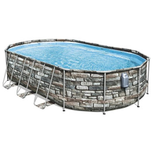 Бассейн каркасный Power Steel, 610 x 366 x 122 см, фильтр-насос, лестница, 56719 Bestway Бассейн каркасный Power Steel, 610 x 366 x 122 см, фильтр-насос, лестница, 56719 Bestway